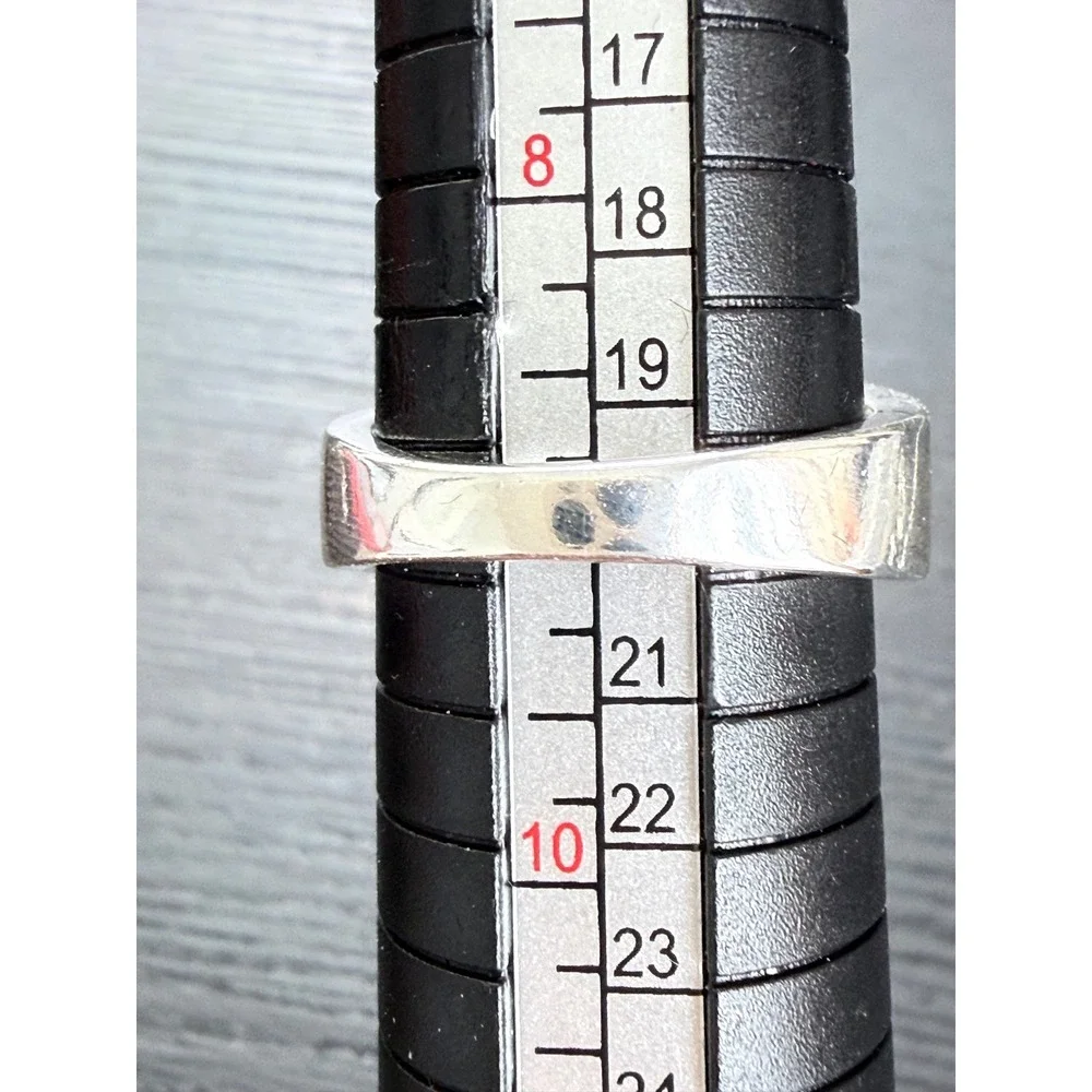 Filigree Band Ring Womens Size 9 Silver 925 Cubic Zirconia Scroll